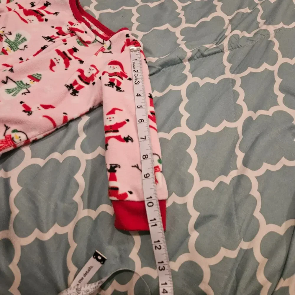 Carter’s 24M Christmas Fleece Footed Pajamas Pink Santa Snowman Sleeper Girls